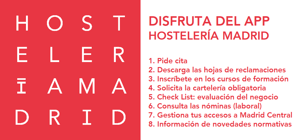 Descárgate las Hojas de Reclamaciones directamente desde el APP Hostelería Madrid - La Viña Descárgate las Hojas de Reclamaciones directamente desde el APP Hostelería Madrid - La Viña