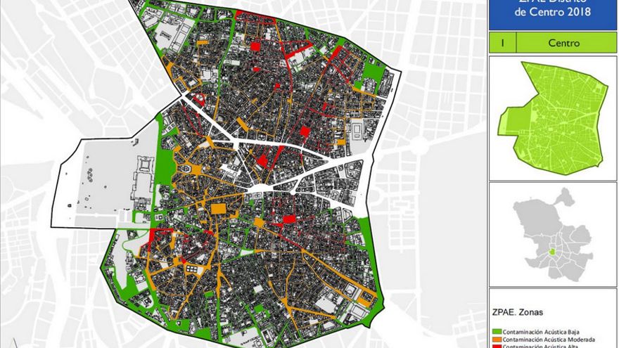 Sentencia del TSJM sobre el artículo 21 de la ZPAE Centro solo afecta a locales en `zonas blancas´ y calles colindantes al distrito ubicadas frente a Zonas de Protección Acústica - La Viña