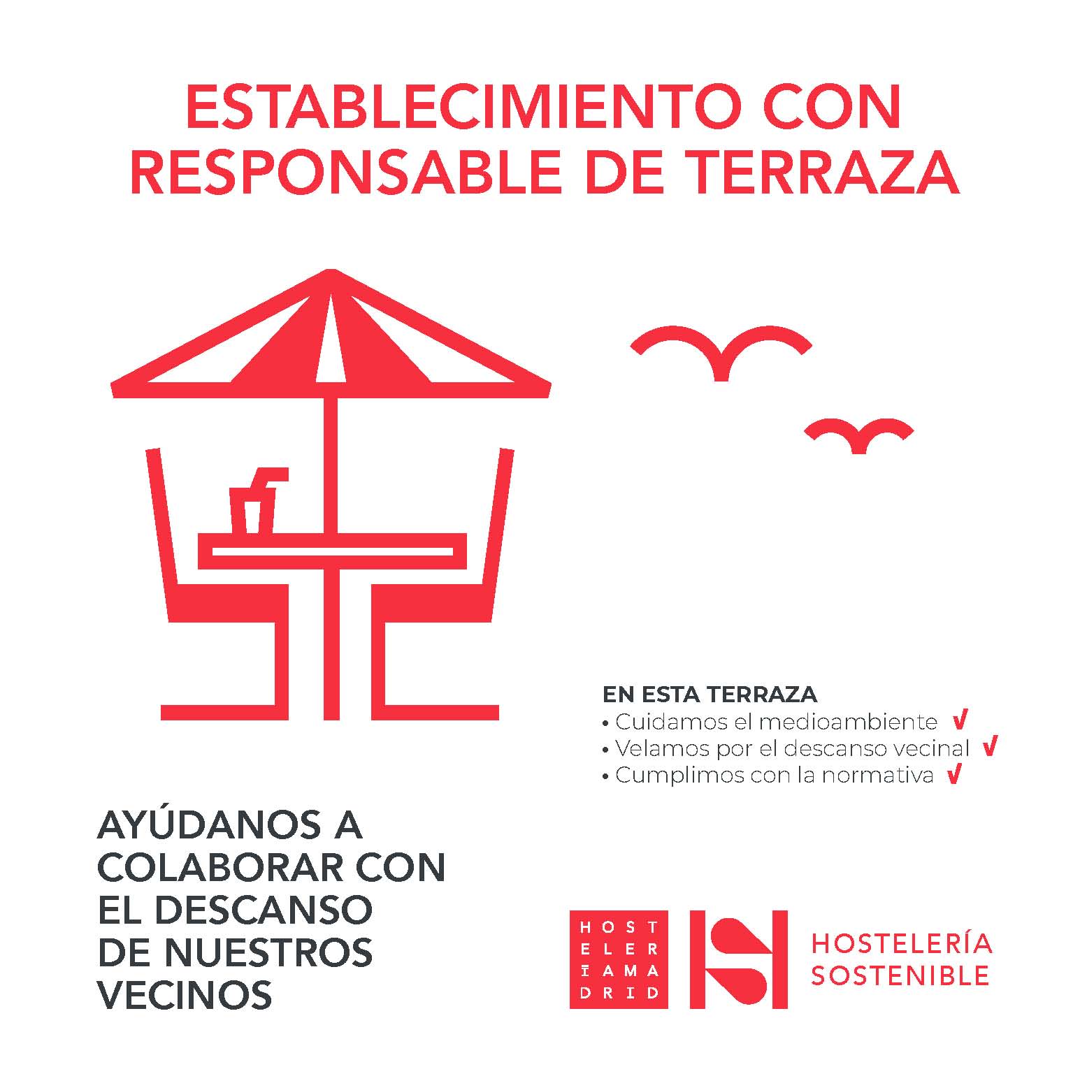 HM propone colocación voluntaria de carteles de responsable de terraza y sonómetro - La Viña