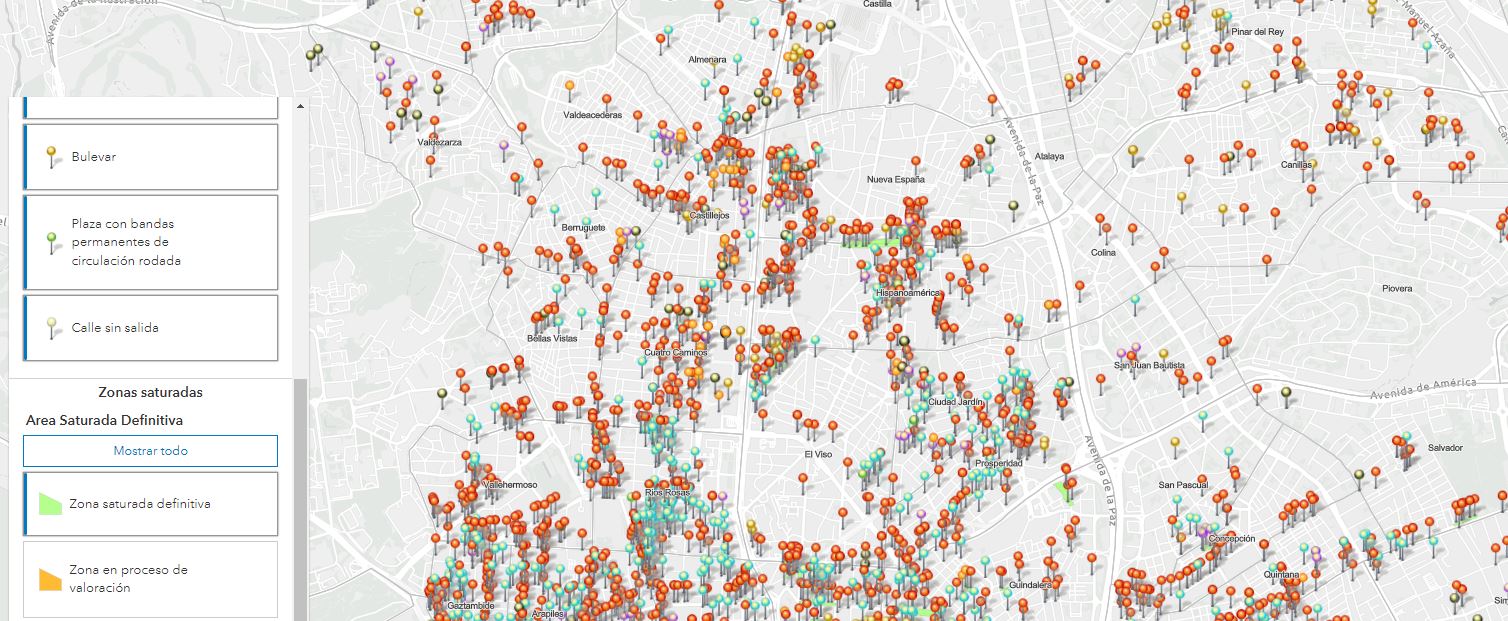 Mapa de Zonas Saturadas: 89 terrazas serán eliminadas en Madrid - La Viña
