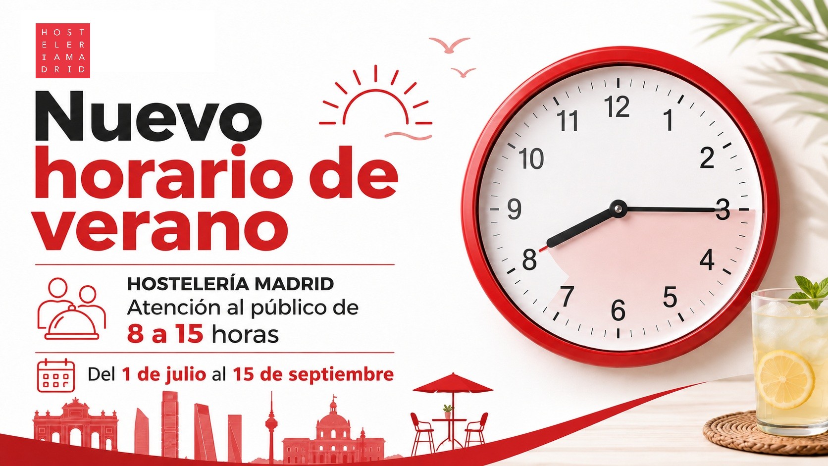 Comienza el horario de verano de Hostelería Madrid, de 8 a 15 horas - La Viña