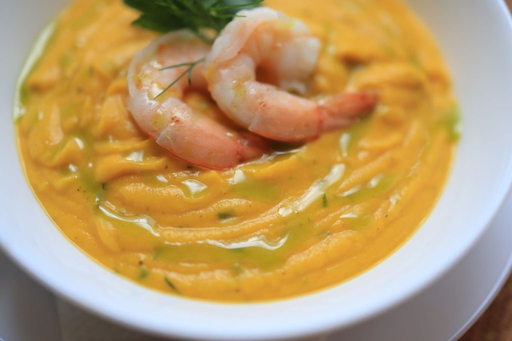carta verano restaurante puré con gambas